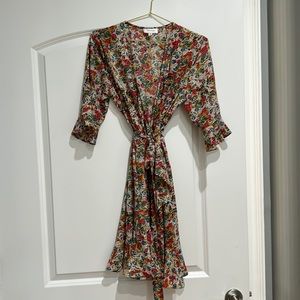 Boutique, floral wrap dress with quarter sleeves